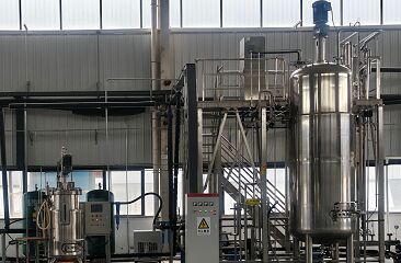 Fermentation tanks at the manufacturing facility